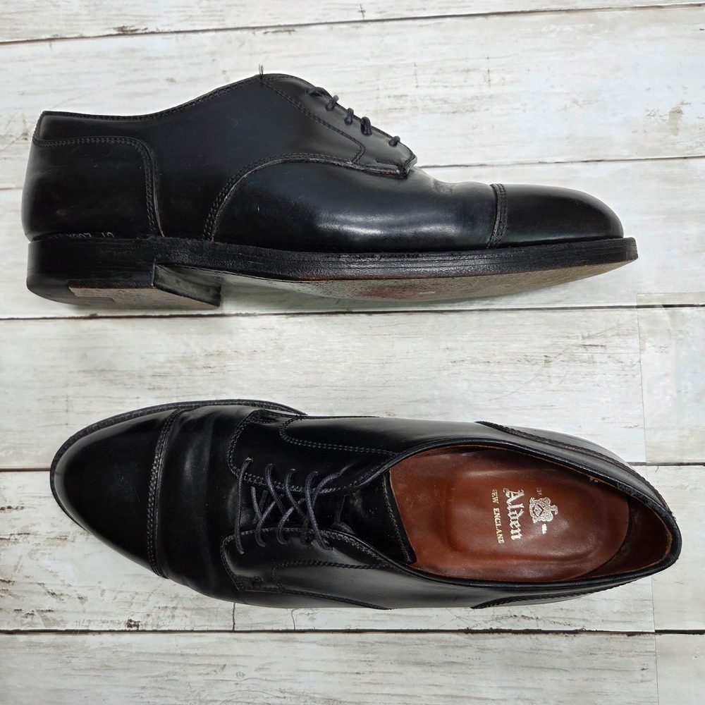 Alden 922 Cap Toe Derby Dress Shoes Mens 9.5 C/E Black Leather USA Made
